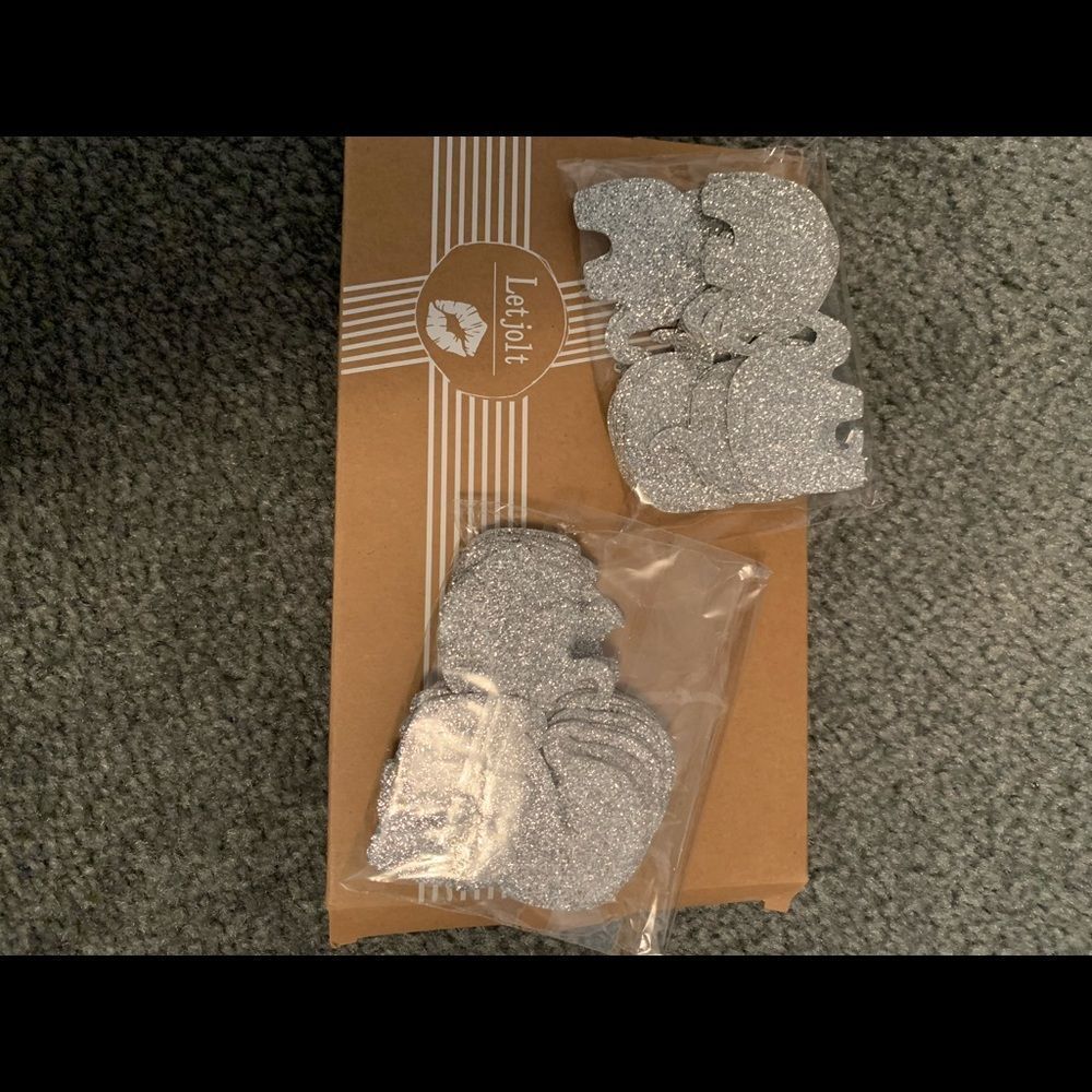 Silver Glitter grey elephant decorations